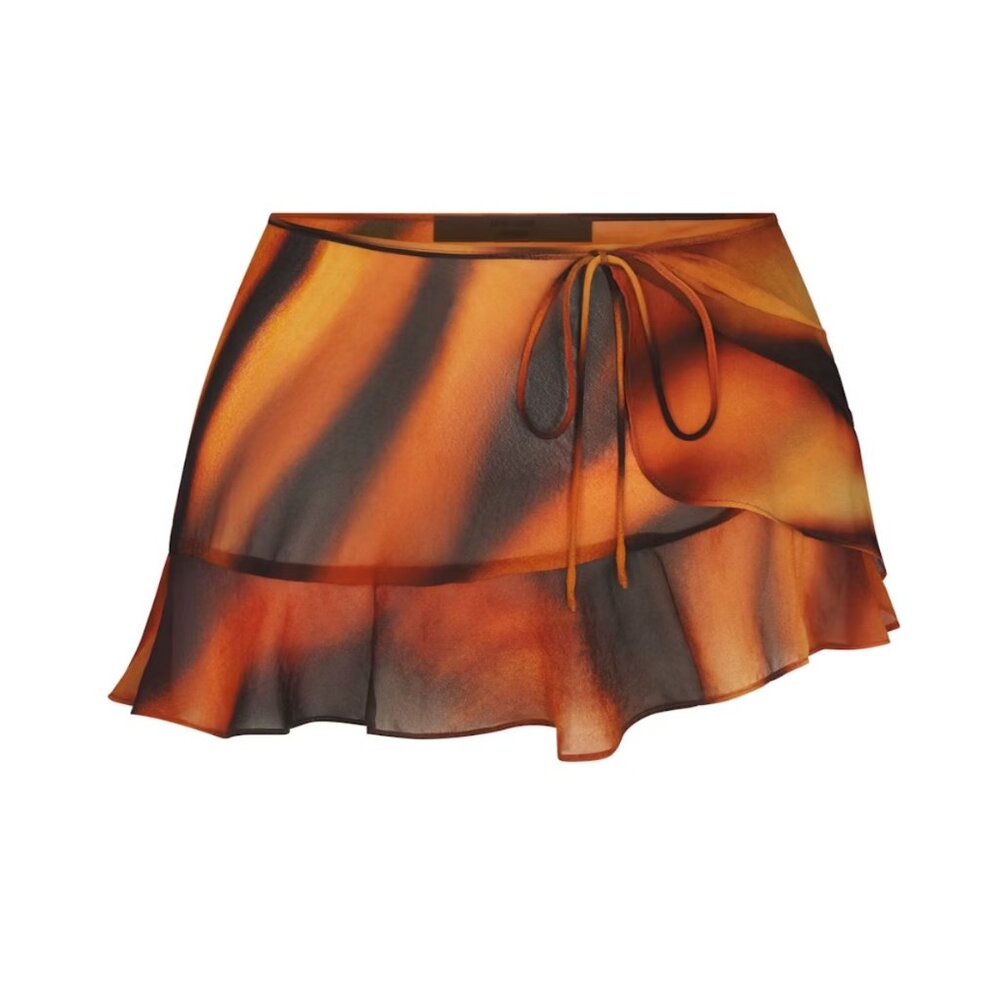 NWT SKIMS X Roberto Cavalli Tiger Print TIE SIDE MINI SKIRT